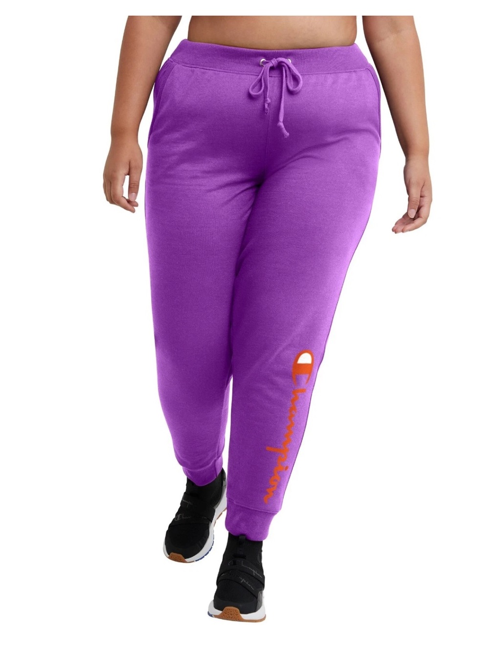 Champion Purple Jogger Sweatpants with Orange Logo NWOT Size 1X